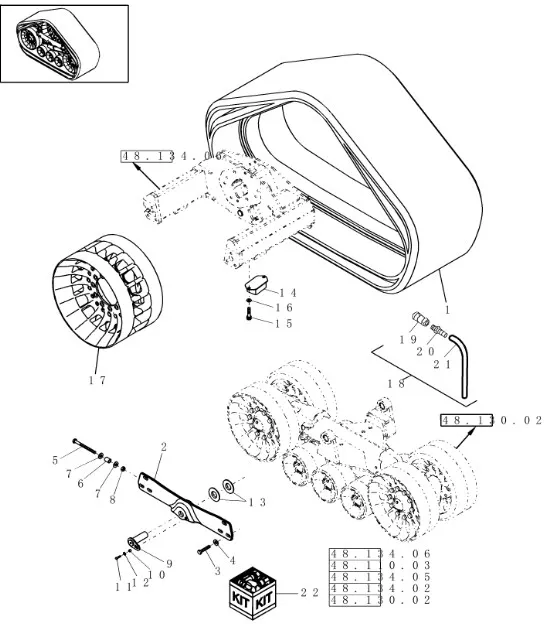 87423822 - Палец крепл. тележки гус. к корп. моста 500сер. St. QT